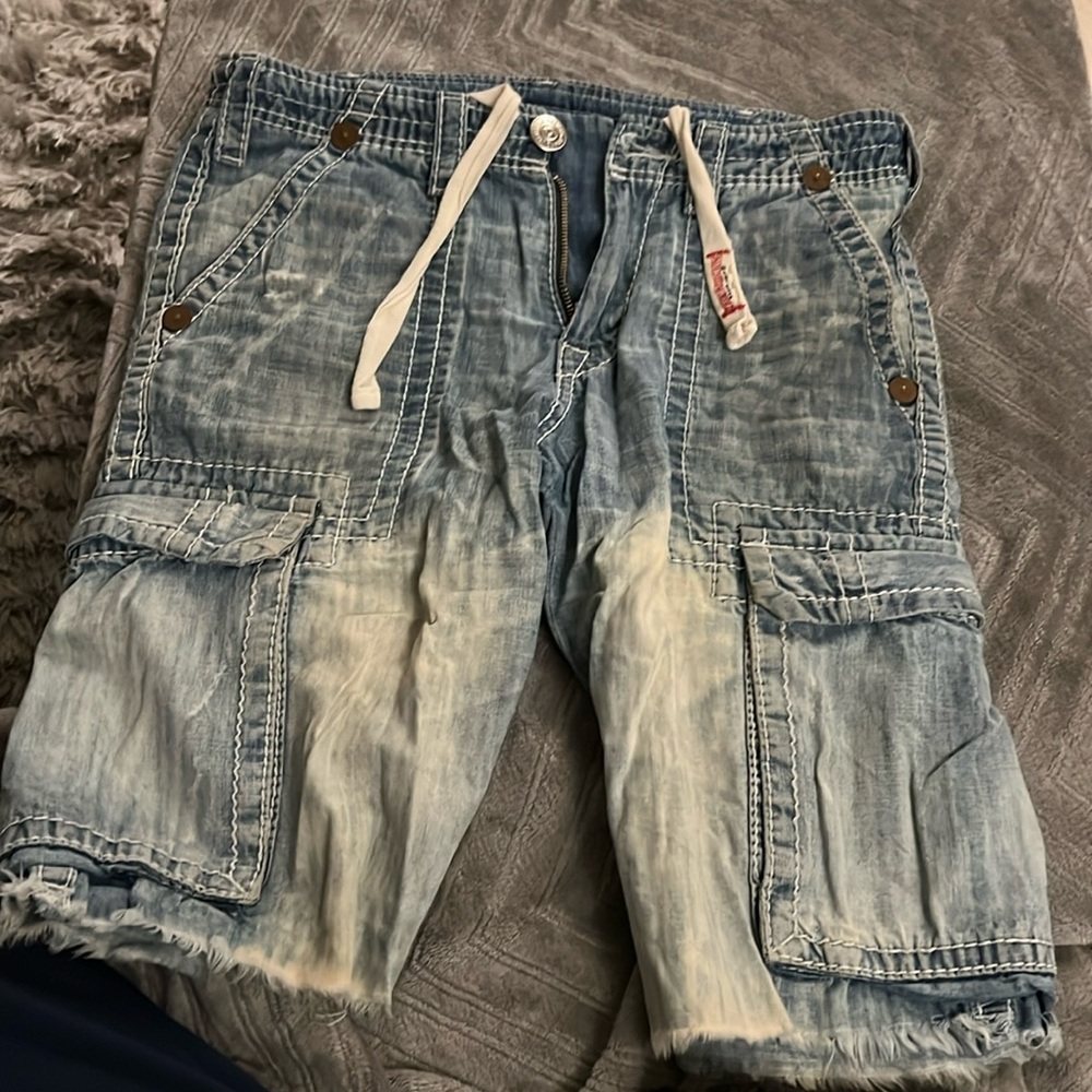 Mens True Religion Denim Wash Shorts size 29